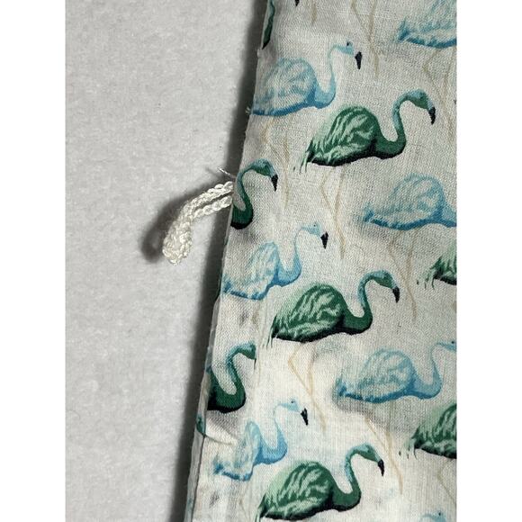 Tory Burch Flamingo Shirt Womens XS White Green Button Up Roll Tab Lightweight - Picture 8 of 14